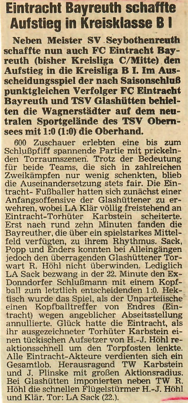Zeitungsbericht des Nordbayerischen Kurier vom 3. Juli 1979