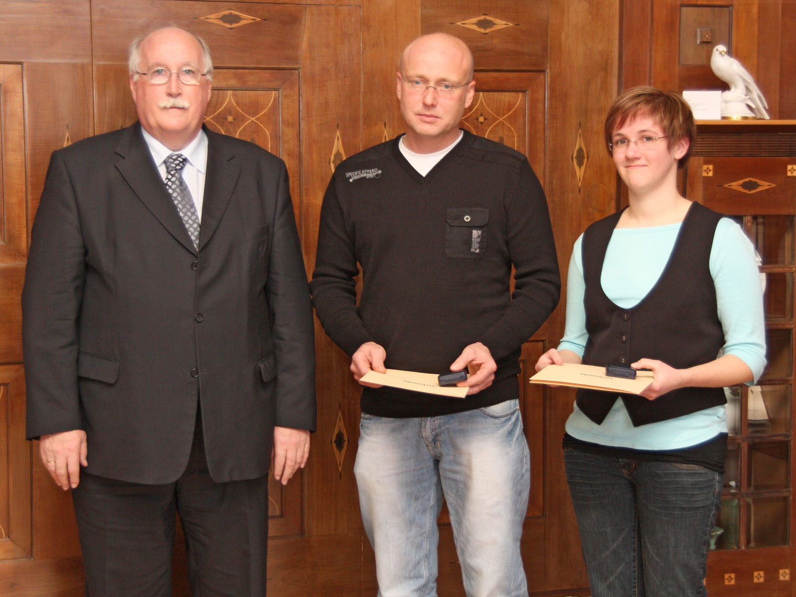 Regierungspräsident Wilhelm Wenning, Uli Murgas und Katrin Ludwig